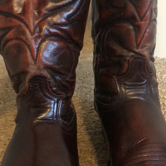 VTG DINGO Dark Brown Men’s Cowboy Boots SZ 12 - Picture 8 of 11